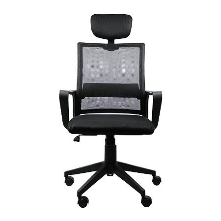 Cadeira Escritório Diretor Ergonômica Preta Maxoffice / Tela Mesh Metálica