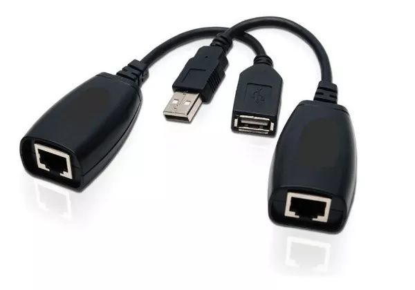 Extensor USB 2.0 via RJ45 KNUP KP-T88 até 150 Metros com Cabo de Rede Cat5/Cat6 para Impressora, Webcam e Teclado
