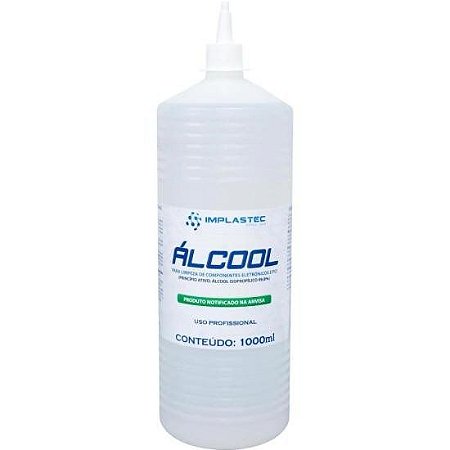 Álcool Isopropílico Implastec 1 Litro 99,3% Pureza para Limpeza de Componentes Eletrônicos