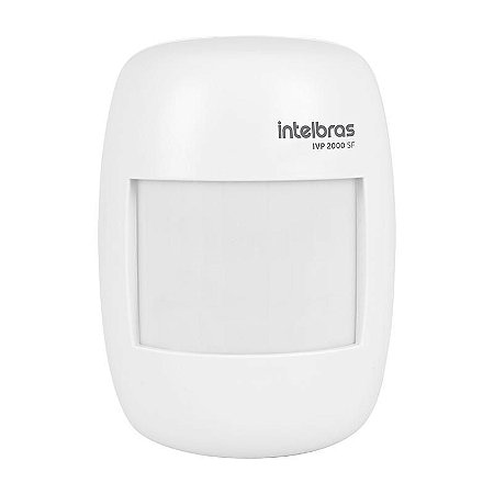 Sensor de Presença Infravermelho Sem Fio Intelbras IVP2000SF Alcance 12m Ângulo 90° 433,92 MHz