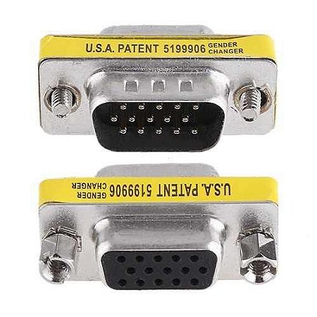 Adaptador Emenda VGA Macho para Fêmea 15 Pinos HD15 Extensor de Cabo de Vídeo