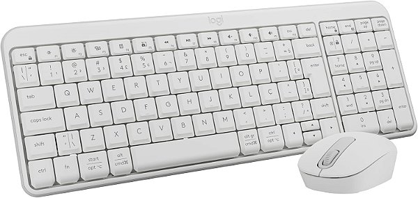 Kit Teclado e Mouse Sem Fio Logitech MK250 Bluetooth Branco