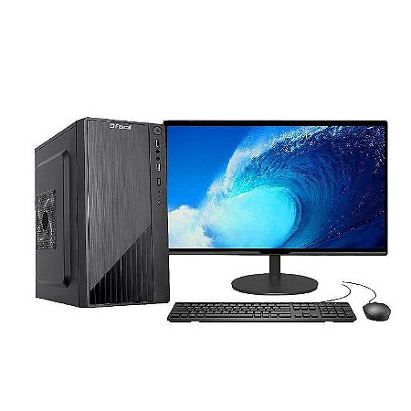 Computador + Monitor 19" Intel Core I3 4130 8GB DDR3 SSD 256GB NVMe Kit Teclado e Mouse