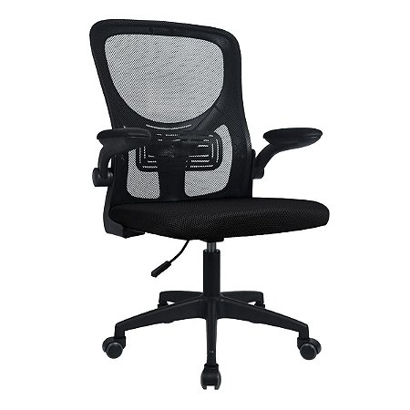 Cadeira de Escritório OFFICE VINIK LC2 Ergonômica com Apoio Braço Ajustável Preta