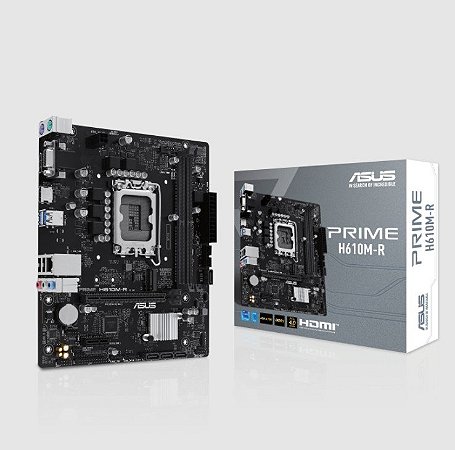 Placa-Mãe LGA1700 H610 Asus PRIME H610M-R DDR5 NVMe M.2 HDMI DisplayPort VGA mATX