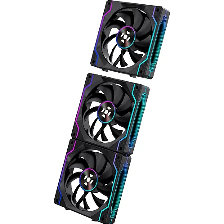 Kit Cooler Fan 3x120mm FORTREK Twister ARGB PWM Wireless Preto