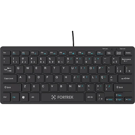 Teclado FORTREK K13 Mini USB ABNT2 Preto