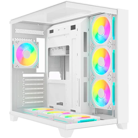 Gabinete FORTREK Clarity Full Mid-Tower ATX Vidro Temperado Aquário Sem Fonte Branco