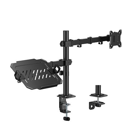Suporte Articulado de Mesa Bluecase BSMN02-1BBX para Monitor 17-32pol e Notebook 12-17pol VESA Preto