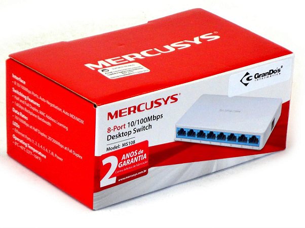 Switch de Mesa 8 Portas 10/100 Mbps MS108 Mercusys