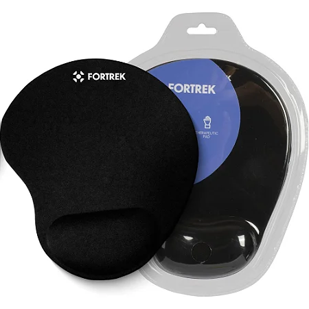 Mouse Pad Ergonômico Gel Fortrek ERG-102 preto /apoio pulso/antiderrapante/microfibra/