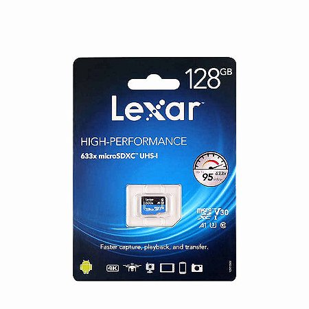 Cartão de Memória MicroSD 128GB Classe 10 UHS-I Lexar