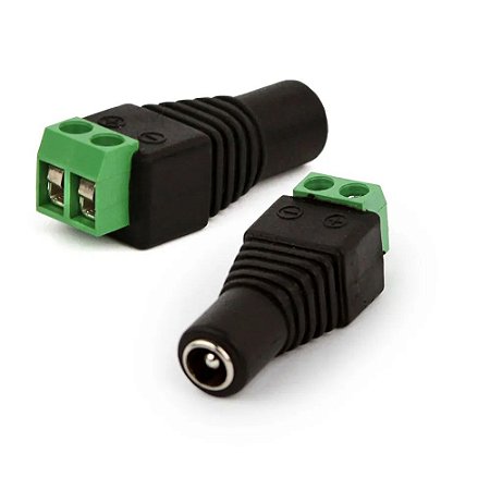 Conector Plug P4 Fêmea com Borne CFTV