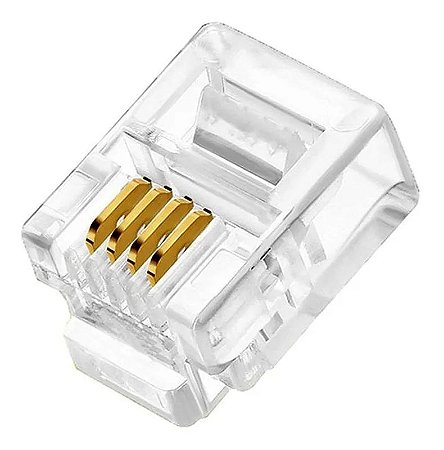 Conector RJ11 Telefonia 4 Vias Crystal