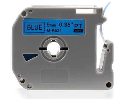 Fita Rotuladora Compatível Brother 9mm x 8m M-K521 cor Azul