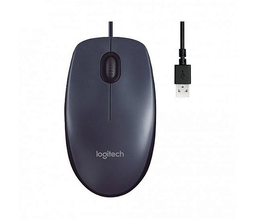 Mouse USB 1000DPI M90 Preto Básico Logitech