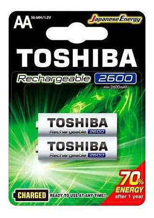 Pilha Recarregável Toshiba TNH-6GAE 1,2V AA 2 Unidades