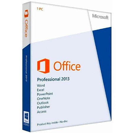 Microsoft Office Professional 2013 Chave-Licença PT-BR Física