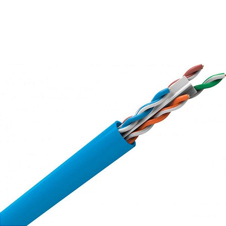 Cabo de Rede CAT6 100% Cobre Homologado Azul (1 Metro)