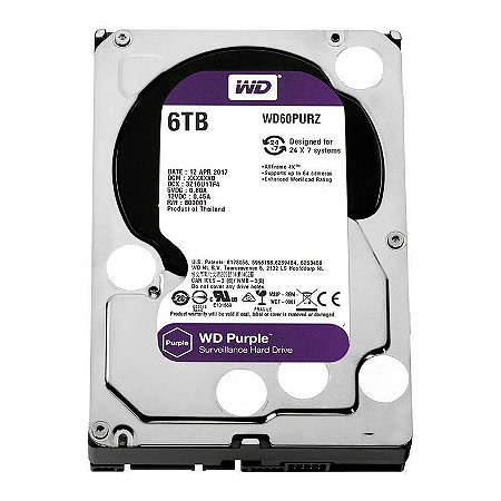 Hard Disk Purple 6TB SATA 5400RPM Surveillance Western Digital