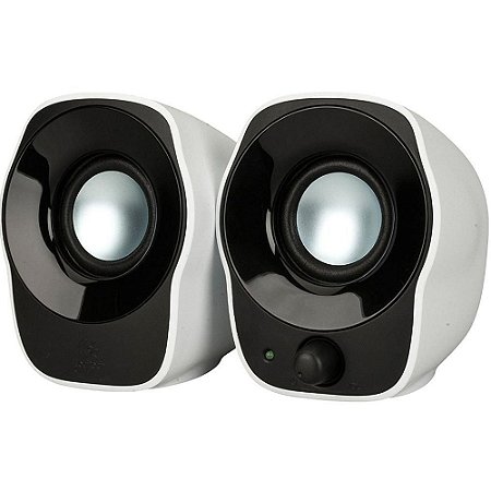 Caixa de Som Logitech 1,2W RMS Estéreo P2 USB Preto e Branco