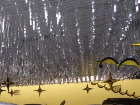 Varal de fitas metalizadas com 100mts 5 por mts