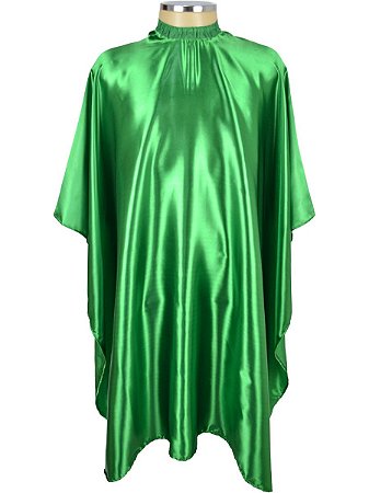 Capa de Corte para Cabeleireiro Barbeiro Cetim Verde