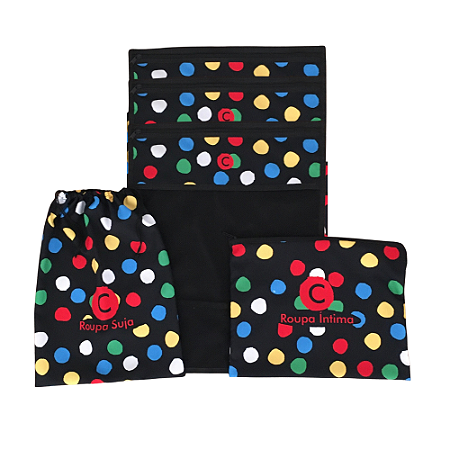 KIT VIAGEM PERSONALIZADO: 3 ENVELOPES LOOK DO DIA + NECESSAIRE E SAQUINHO
