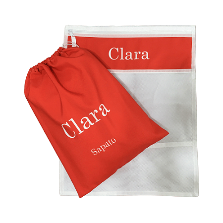 KIT ORGANIZADOR PERSONALIZADO: 1 ENVELOPE LOOK DO DIA + SAQUINHO PARA SAPATO