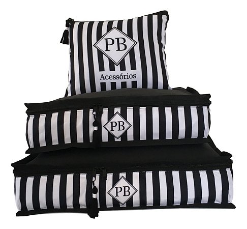 KIT ORGANIZADOR DE MALA  PERSONALIZADO - 3 PÇS