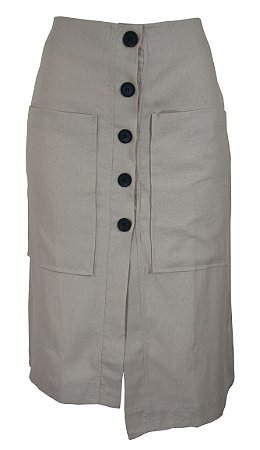 saia bege com botoes