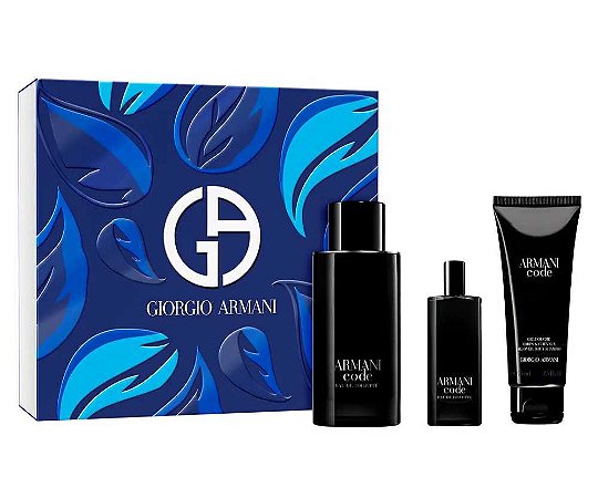kit Armani Code Giorgio Armani Masculino - Eau de Toilette 125ml + Eau de Toilette 15ml + Body Balm 75ml
