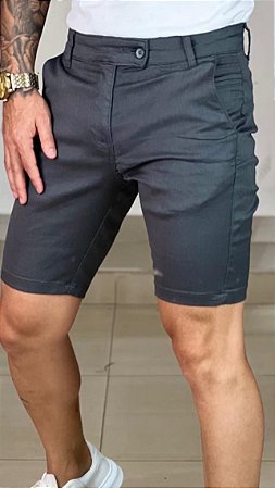 Bermuda Alfaiataria em Brim com Elastano (Cós Italiano)