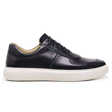 Sapato Casual Oxford em Couro cor Preto, Ref: 109