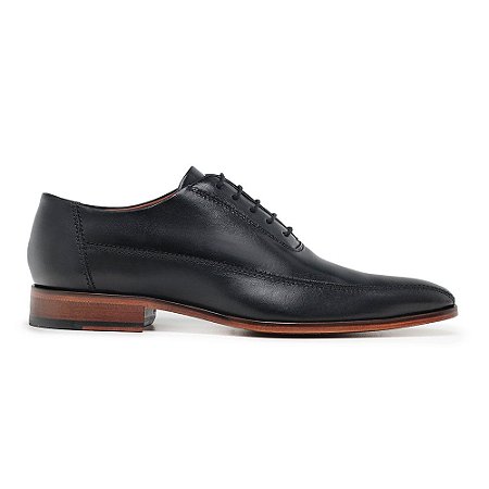 Sapato Social Oxford em Couro cor Preto Ref 1309 Paulo Vieira