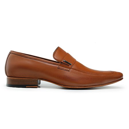 Loafer com Fivela Couro Legitimo cor Caramelo, Ref: 1314