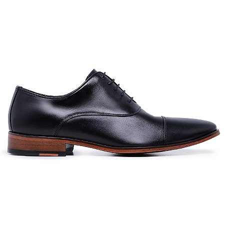 Sapato Oxford Preto Social em Couro, Mod: 124