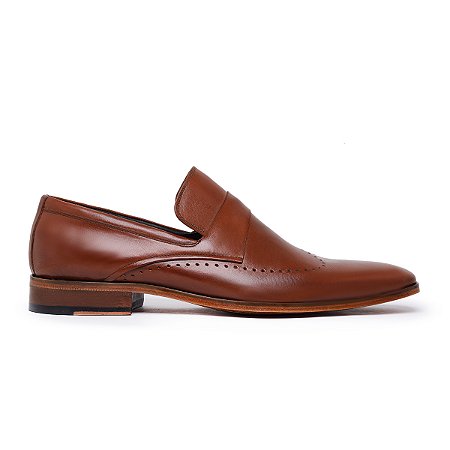 Loafer Social em Couro Legitimo cor Caramelo, Ref: 130