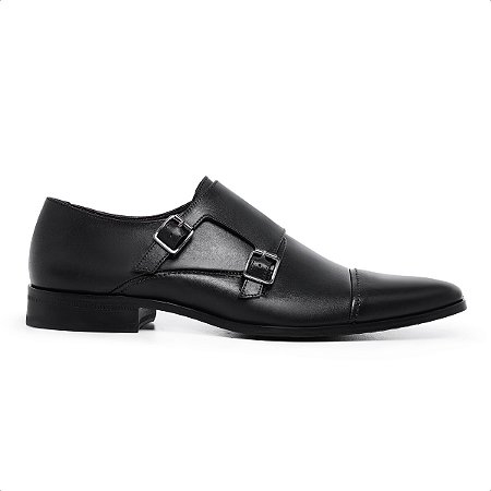 Double Monk Strap Social Preto, Ref: 041