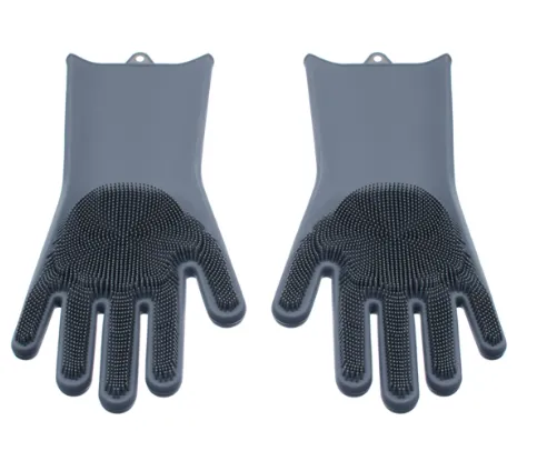 Luva de Silicone Com Cerdas Cozinha Louça Limpeza Prana