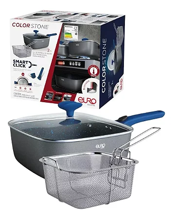 Conjunto de Panela e Fritadeira Aço Inox Multifuncional Smart Click