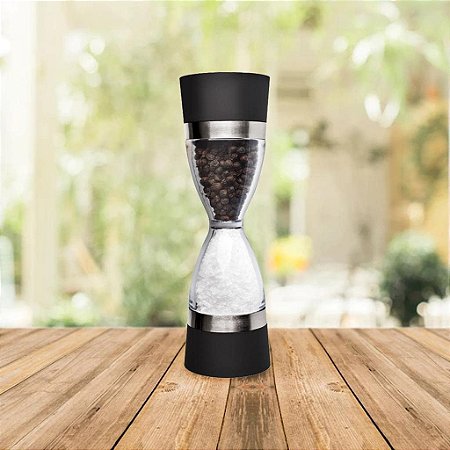 Moedor de Pimenta Dual com Moinho em Cerâmica Preto Euro Home