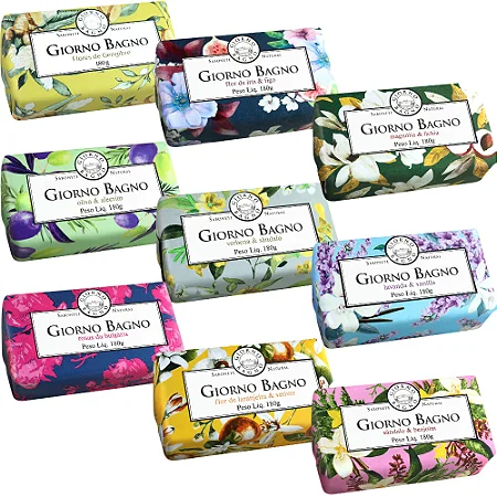 Kit Sabonetes com 9 unidades em Barra 180g Giorno Bagno
