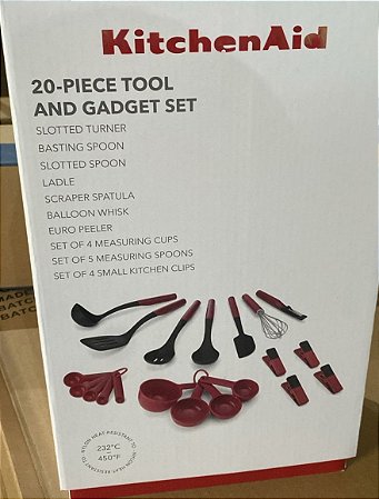 Jogo de Utensílios KitchenAid com 20 Peças Vermelho