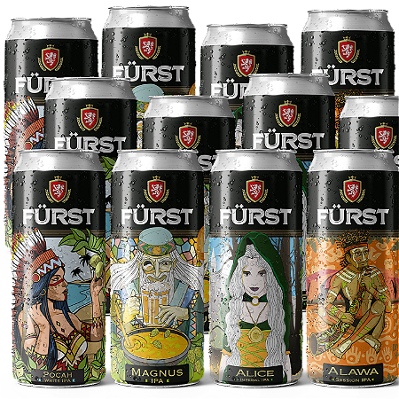 Kit Degustação Premium IPA Fürst | 12 Latões 473ml | 4 Estilos Exclusivos