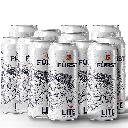 Cerveja Zero Açúcar - Fürst LITE - Puro Malte, Low Carb e Baixa Caloria - 12 unids