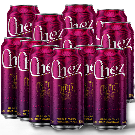 Chopp de Vinho Chez - Lata 473ml - Bebida Mista Gaseificada 5%- Pack 12 unids