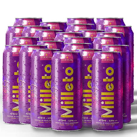 Milleto Chopp de Vinho | Pack 24 Latas 473ml | Fusão Inovadora de Cerveja Artesanal e Vinho Tinto