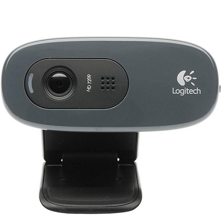 Webcam HD 720p Logitech C270 Com Microfone e Foco Automático Cinza - 960-000694