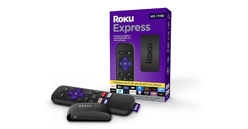 Roku Express Streaming Player Conversor Smart TV Full HD HDMI com Controle Remoto - 3930BR